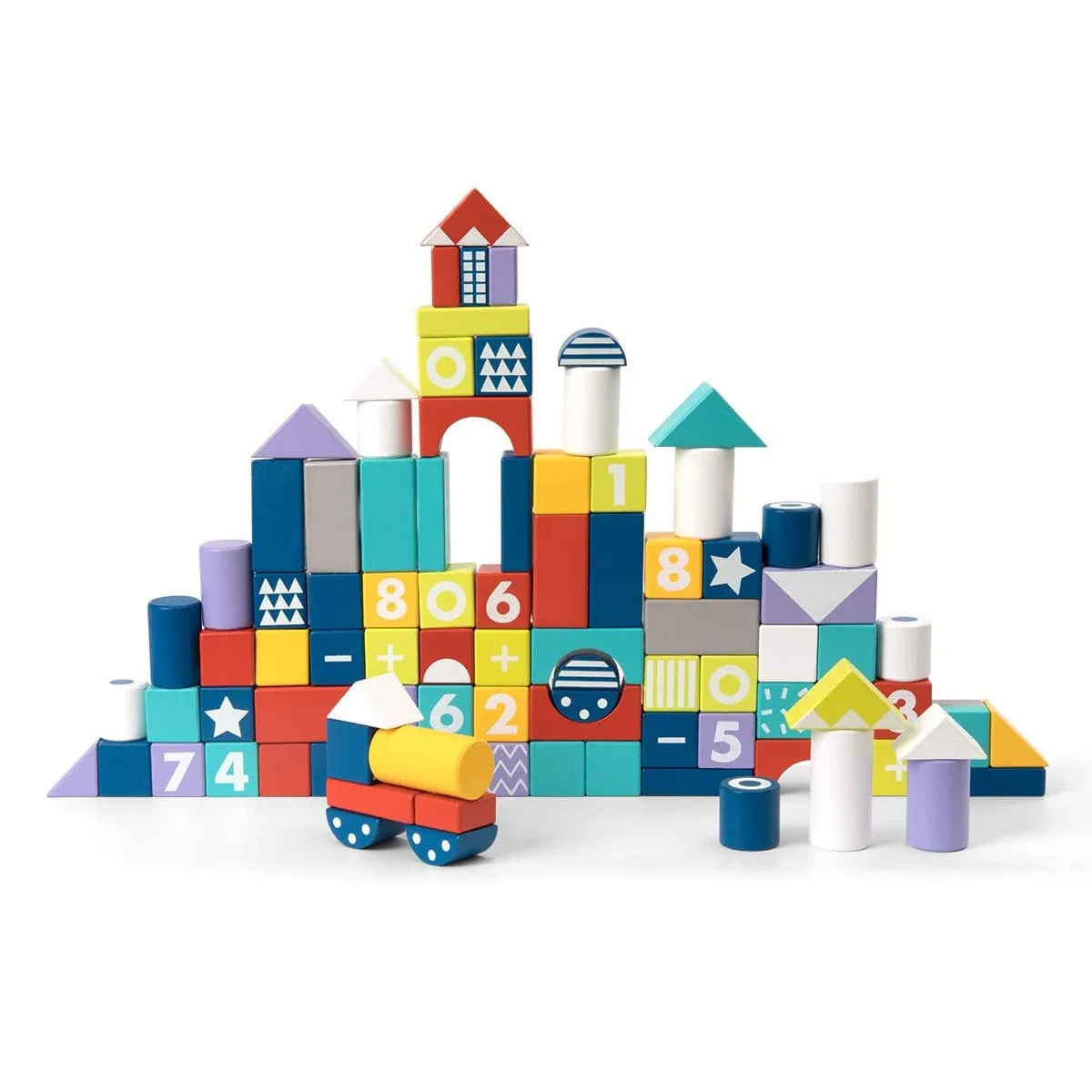 

Wooden Building Blocks Set Stacking Toy Creative Colorful Educational Toy Montessori for Toddlers Kids Gift