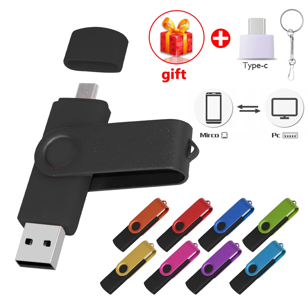 Цветной флэш накопитель 16 Гб 2 0 USB OTG Флешка 4 ГБ 8 металлический Usb 32 64 карта памяти