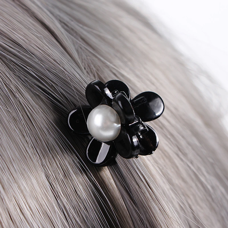 

1PC Fashion Pearls Crystal Rhinestone Mini Hair Claws Clamp Hair Clips Women Girls Elegant Cute BB Clips Black Hair Accessories