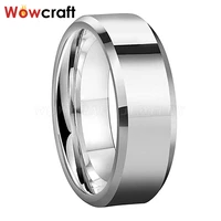 6mm 8mm mens womens original tungsten carbide rings polished shiny beveled edges comfor fit wedding bands