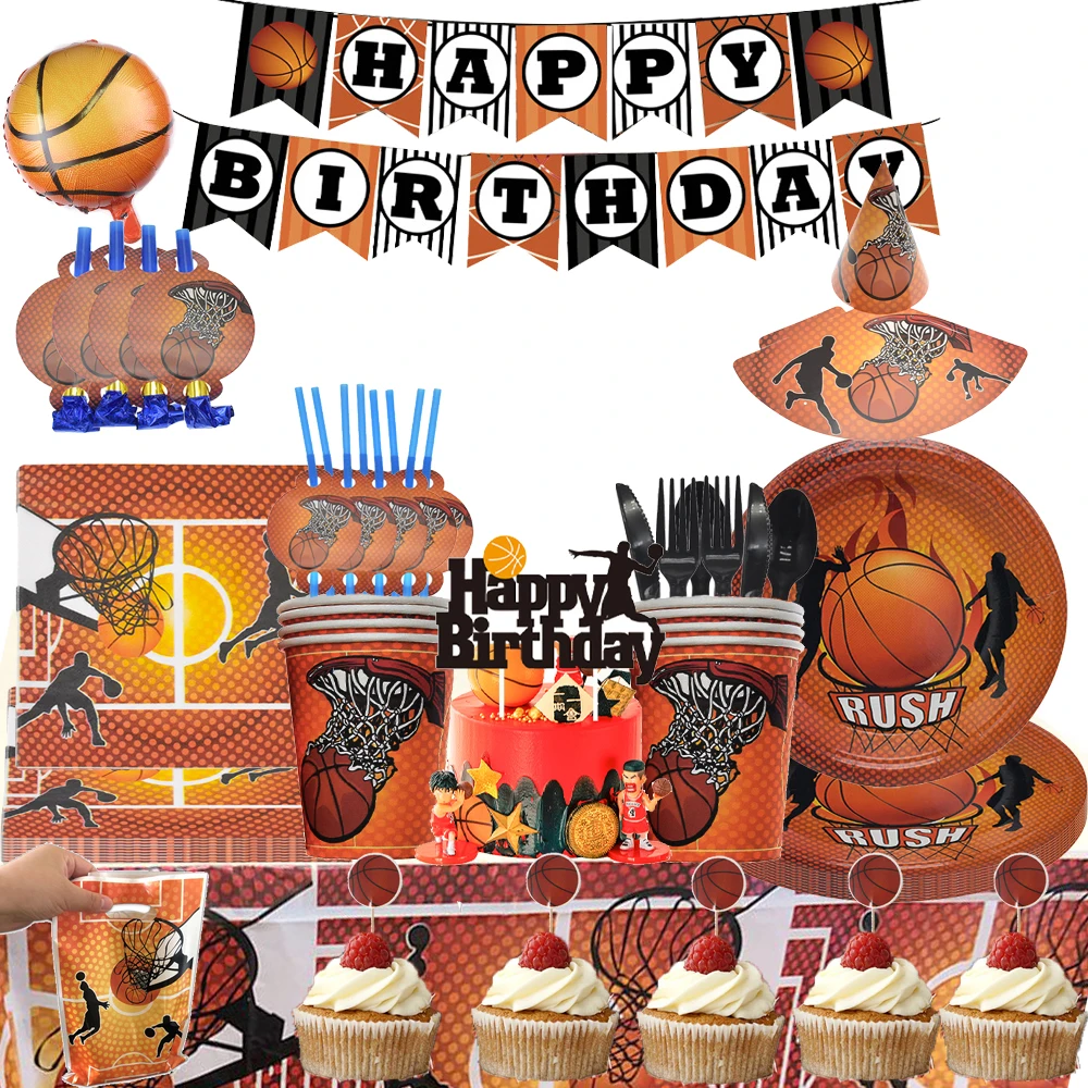 Баскетбольная модель юбилейная одноразовая посуда для вечеринки детский