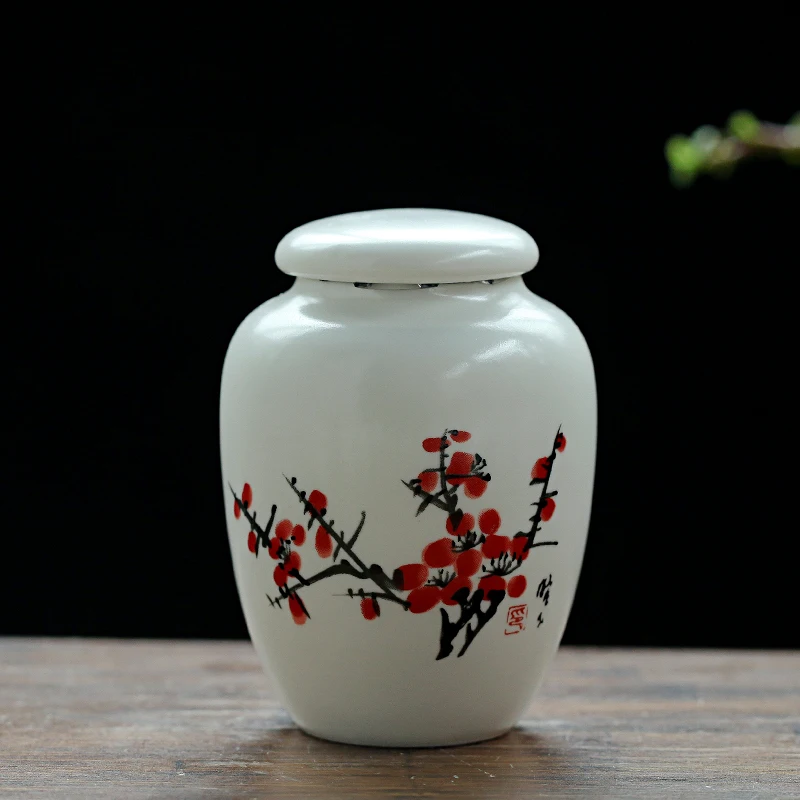 Ceramic tea jar Small Chinese herbal medicine Tian Qi Chuanbei Noodles Black wolfberry Sealed storage tank Mini Custom logo | Дом и сад