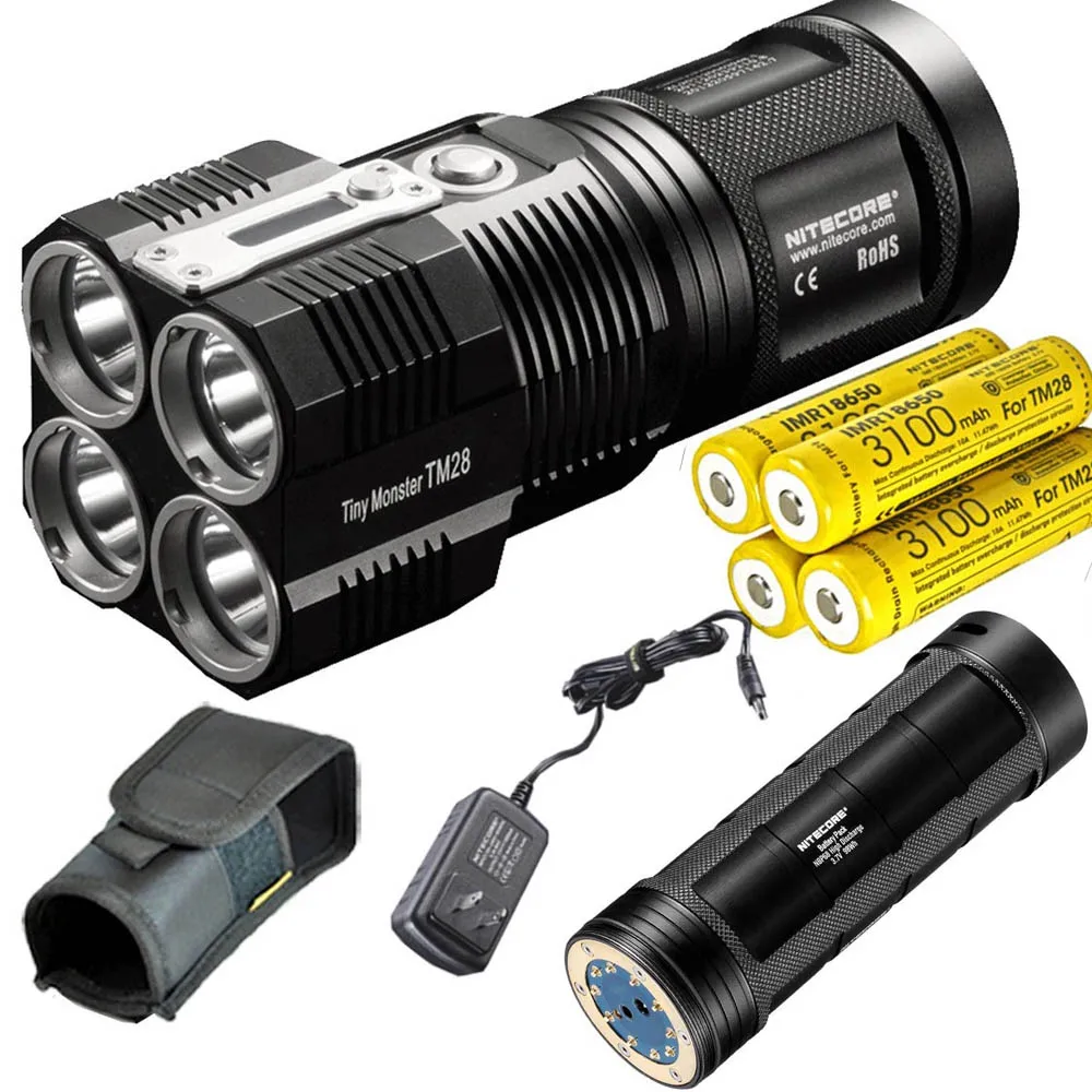 NITECORE TM28 перезаряжаемый Fashlight 4* CREE XHP35 HI Светодиодный Прожектор Макс 6000 люмен 8 режимов работы луч бросок 655 метр фонарь