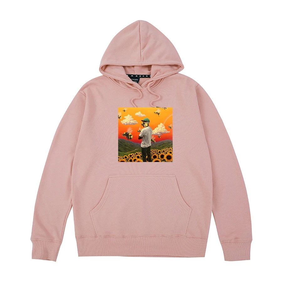 Для мальчиков с цветочным узором Tyler The Creator принадлежности для гольфа толстовки OFWGKTA кататься на коньках рисунок Frank Ocean Harajuku для мужчин и женщин, унисекс, чесаный хлопок - Цвет: Tender pink