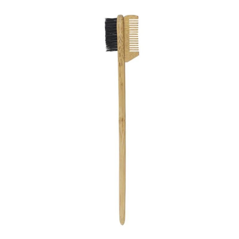 

Natural bamboo wood double-sided edge control brush comb Eyebrow grooming