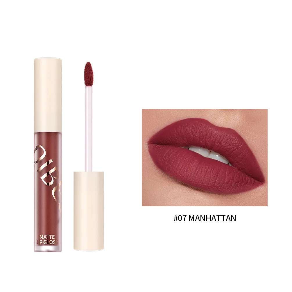 Sexy Red Matte Liquid Lipstick Waterproof Long Lasting Lip Gloss Sexy Rose Red Lip Stick Non-Stick Cup Makeup Lip Tint Cosmetic