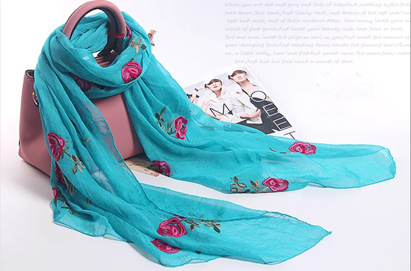 

YLWHJJ brand scarf for women spring summer silk scarves shawls and wraps lady pashmina beach stoles hijab foulard