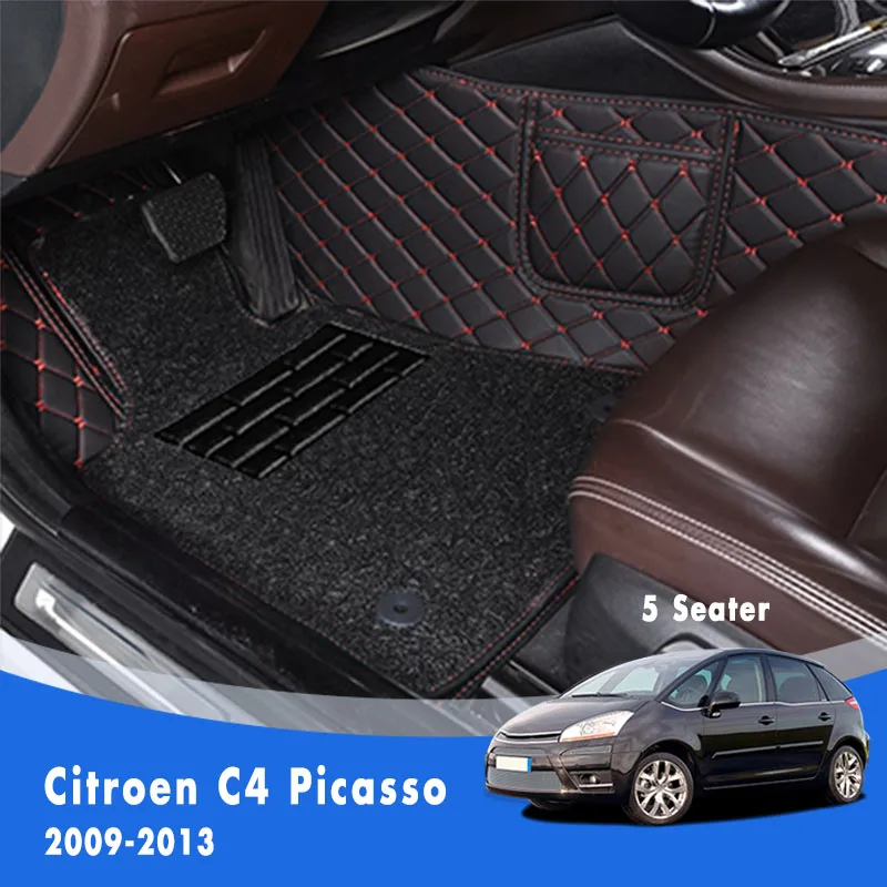 

For Citroen C4 Picasso 5 Seats 2013 2012 2011 2010 2009 Luxury Double Layer Wire Loop Car Floor Mats Carpets Auto Floorliners