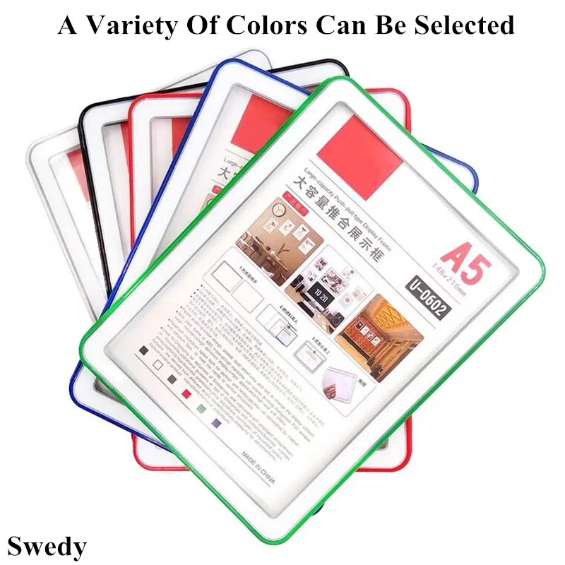 

A5 настенное крепление Пластиковый фото плакат знак держатель сертификат рамка ПВХ знак держатель доска