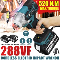 new 22800mah 288vf brushless electric impact wrench 12 lithium ion battery 6200rpm 520 n m torque 110 240v