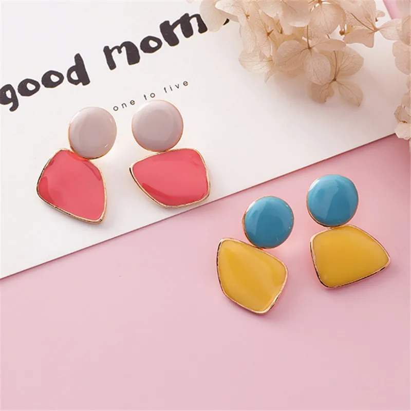 Женские винтажные простые геометрические серьги гвоздики милые романтичные