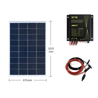 solar panel kit complete 100w mppt solar panel intergrated light controller 12v 8a for solar street light off grid system led