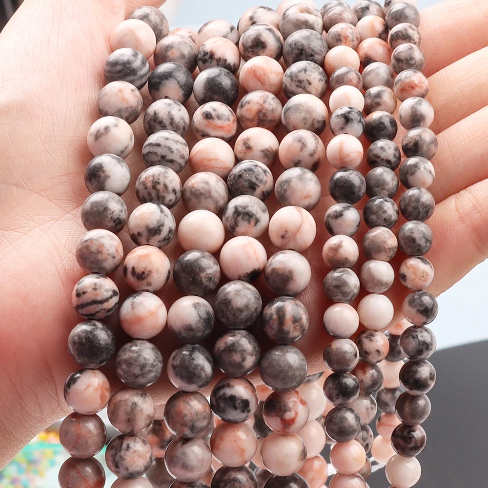 

Natural Stone Beads 8mm Pink Zebra Loose Beads Fit For Diy Jewelry Making Bracelet Bangle Necklace Amulet Accessories