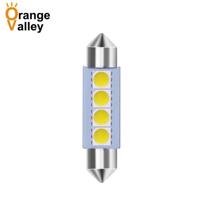 100 шт. гирлянда 31 мм 36 39 41 3 светодиода 5050 4 SMD C5W Автомобильный интерьер купольная