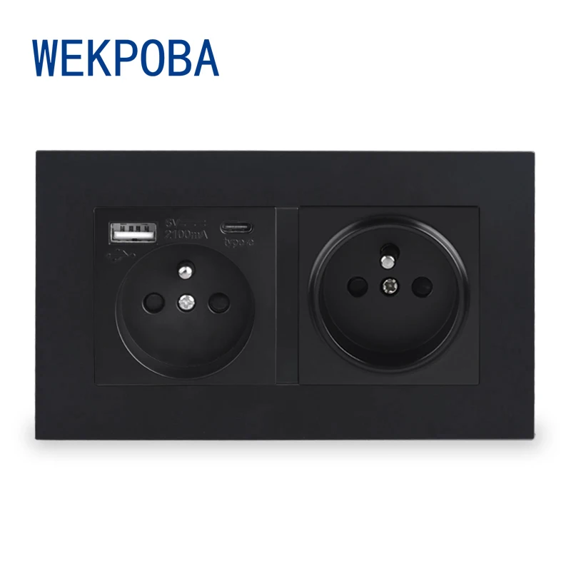 

Черная Скрытая светодиодный Кая Светодиодная панель WEKPOBA с панелью для ПК, настенная стандартная розетка на 1/2 клавиш с портом USB для зарядки...