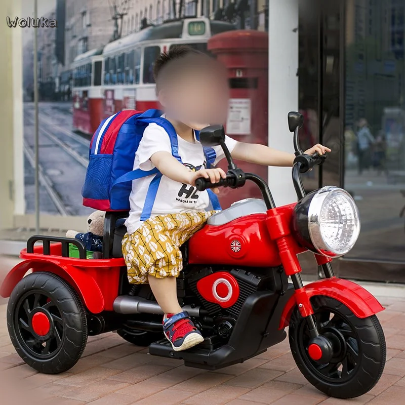 Детский Электрический мотоцикл двойная детская коляска Детская Зарядка для