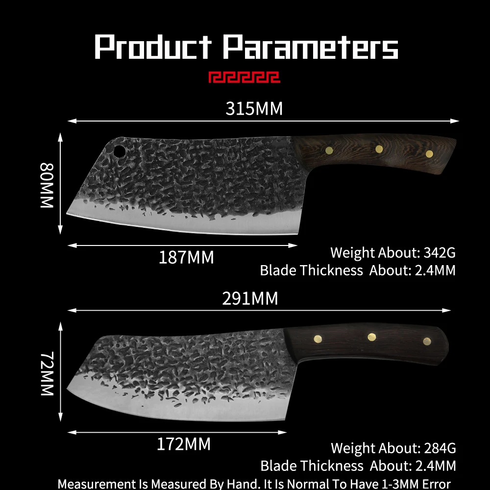 Набор кованых ножей мясника ручной работы 7 дюймов 5 дюйма кухонный нож шеф-повара