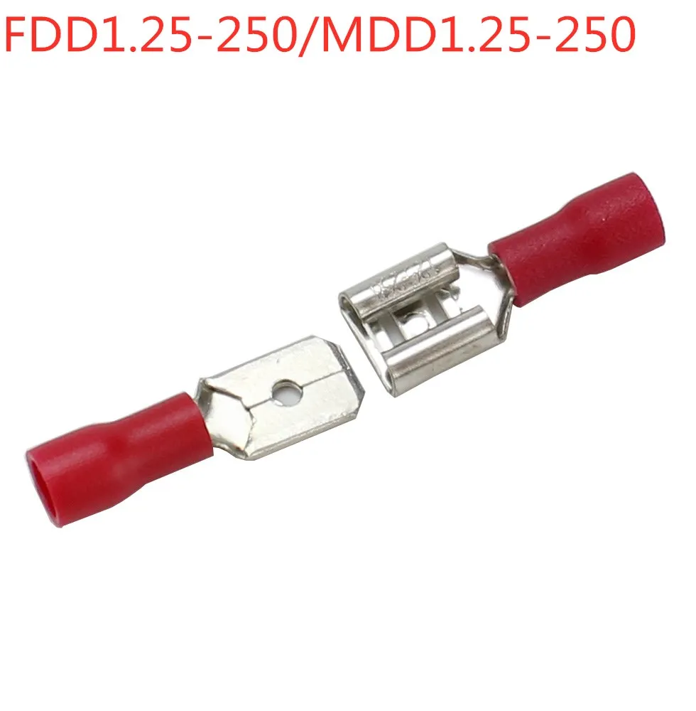 100 шт./50 комплектов изолированные электрические обжимные клеммы FDD MDD мама папа