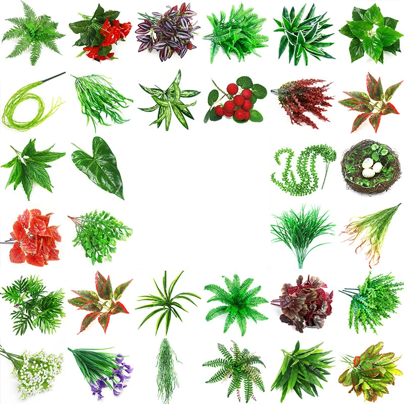 Пластиковый искусственный цветок имитация растений искусственные зеленые