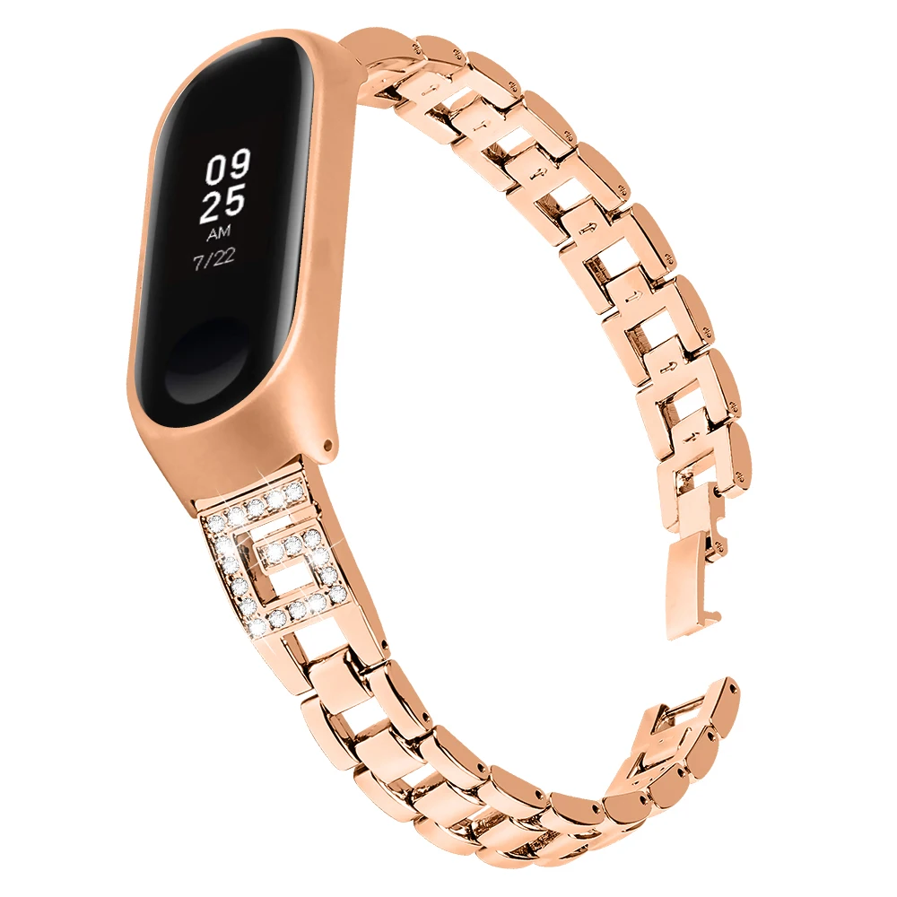 Бриллиантовый ремешок для Xiaomi Band 6 5 и 4 3 браслет из нержавеющей стали Xiomi Xaiomi Xiami