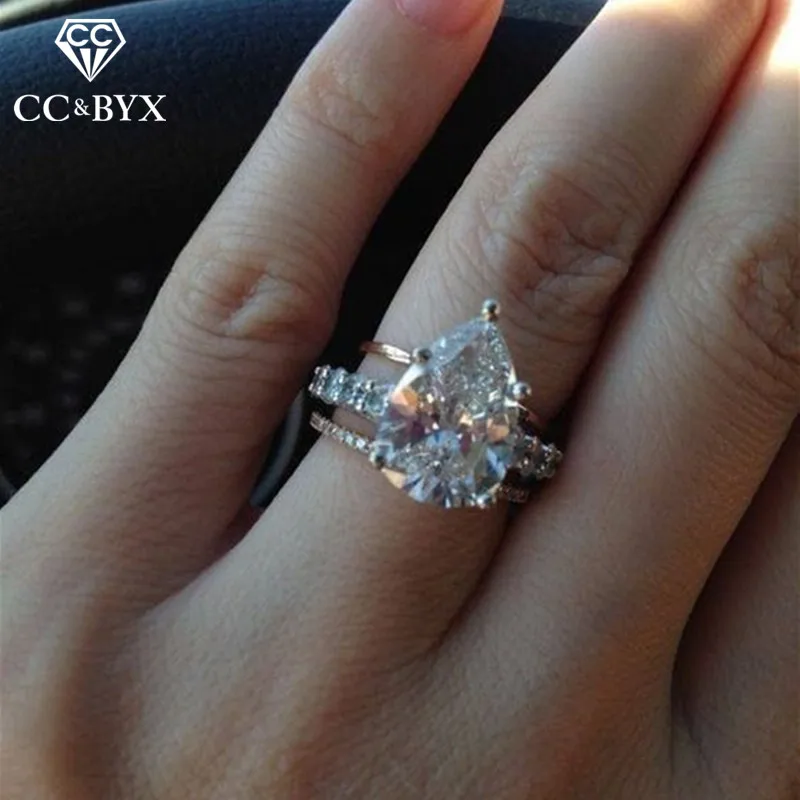CC женские кольца свадебное обручальное кольцо с кубическим цирконием в форме