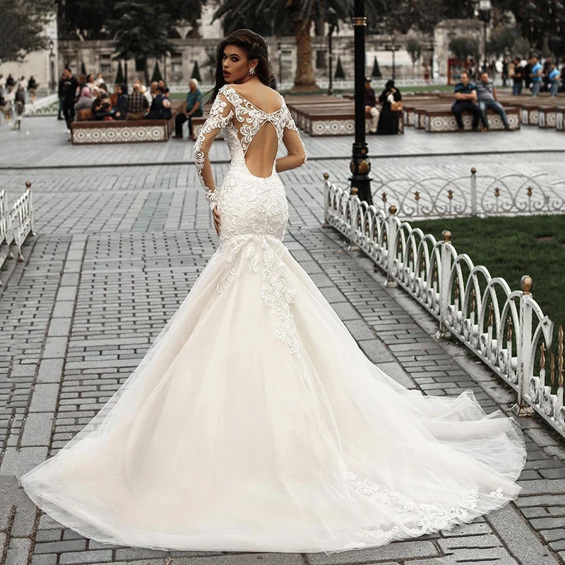 

Hi Shy Bride New Simple Wedding Dress Backless Sleeveless Design Chiffon Lace Bride Dresses Princess Dress Plus Size Tailor-made
