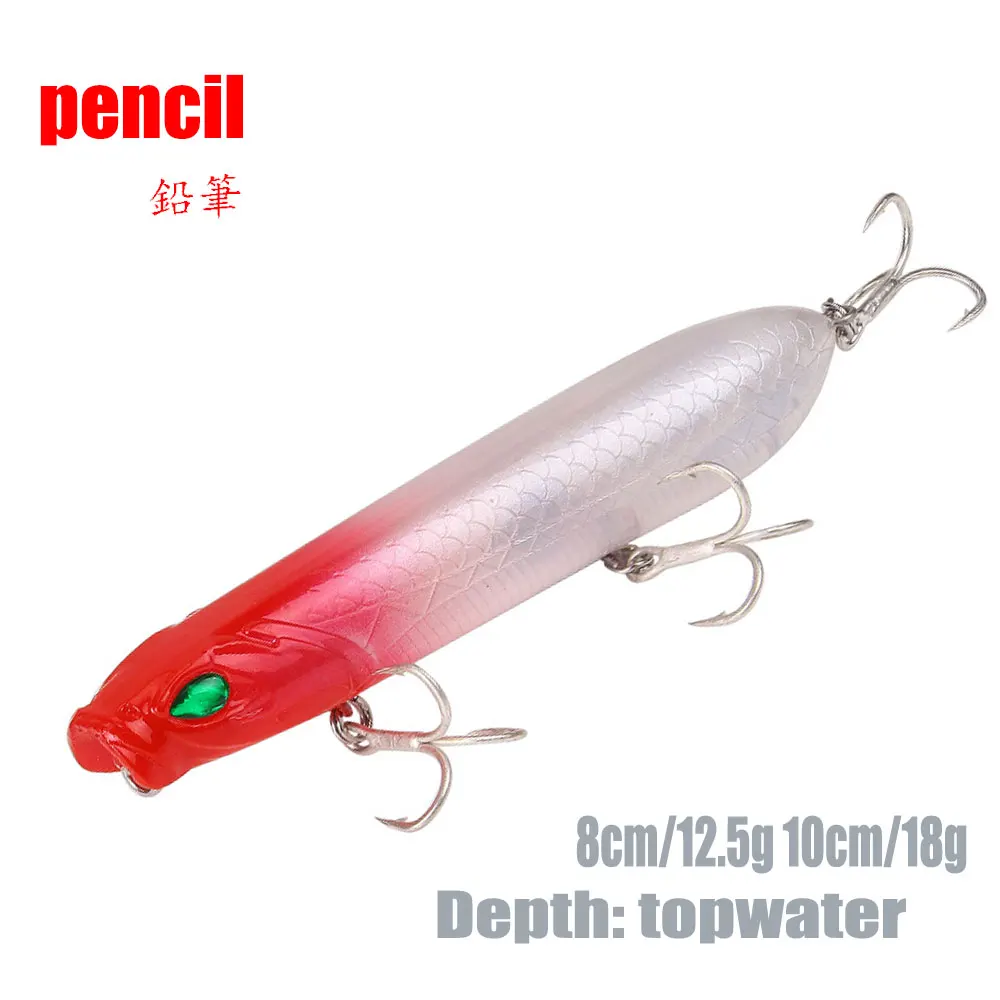 

Artificial pencil Fishing Lures 8cm/12.5g10cm/18g Hard Baits Saltwater Wobbler bearking Multicolor Trout Fishing Tackle Pesca