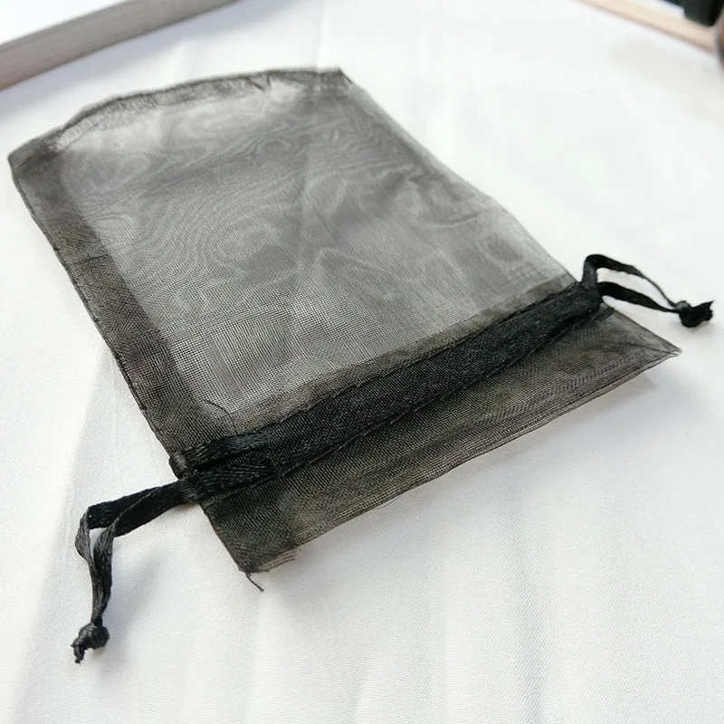 100 шт Черная органза 7x9 9x12 10x15 13x18 см сумки из органзы упаковка ювелирных изделий сумки Свадебный декор Drawable Сумки Подарочные Пакеты