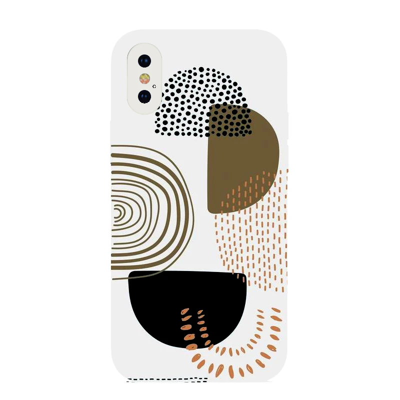 

NOHON white creative art decorative painting phone case for iPhone X 11 12 Pro MAX XS XR 6S 7 8 plus SE 2020 shell back cover