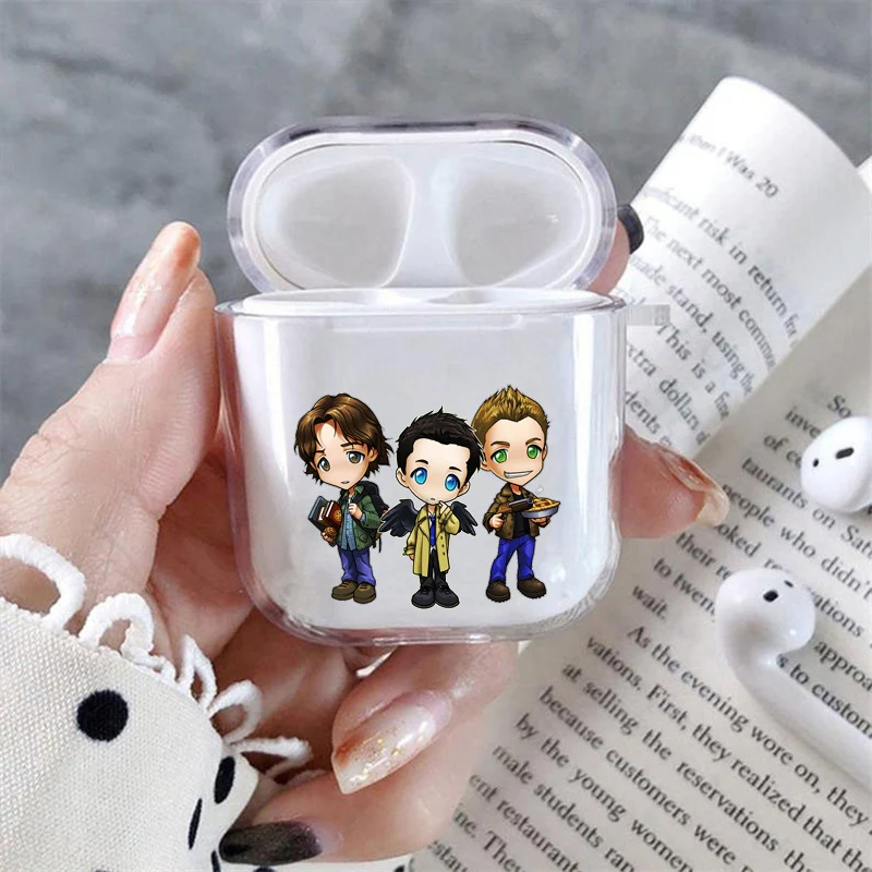 Прозрачный мягкий силиконовый чехол Сверхъестественное SPN Dean и Sam для Airpods Pro