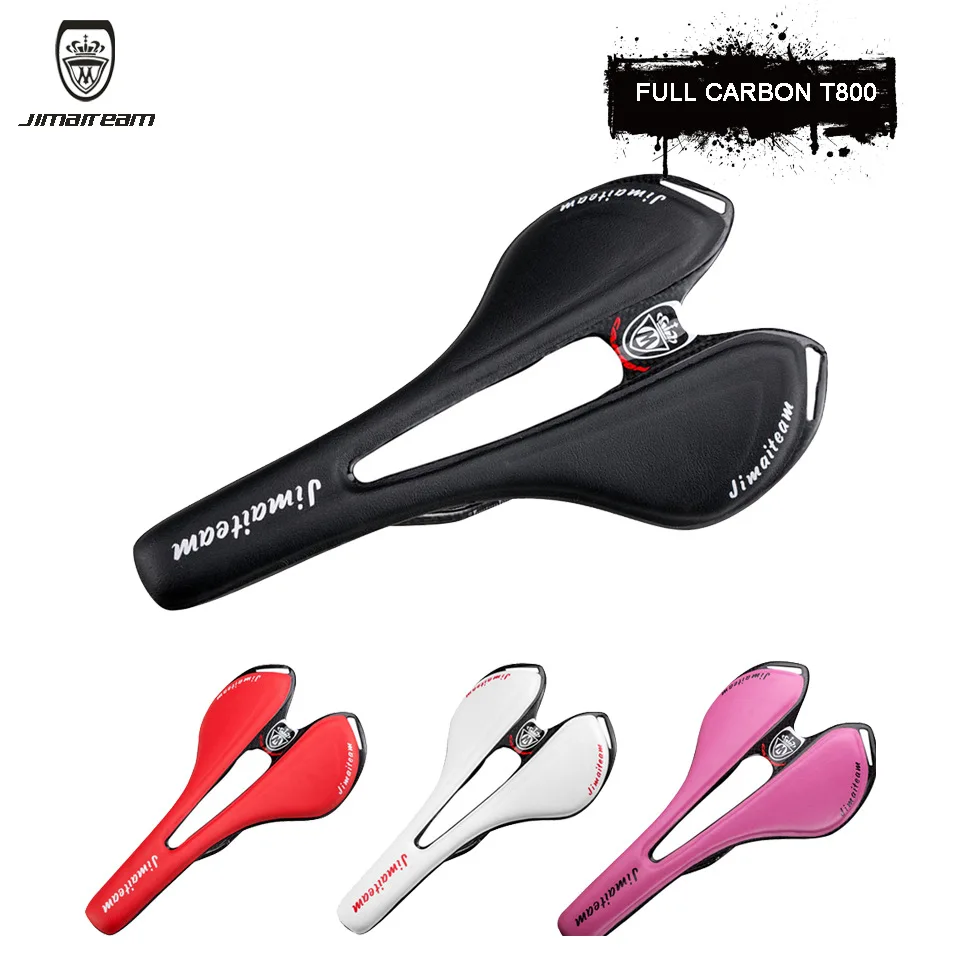 

JIMAITEAM Bicycle Seat Full Carbon Fiber Cushion Saddle Curved Hollow Bicycle Seat Mountain Bike Road Bike Foreskin Seat Cushion