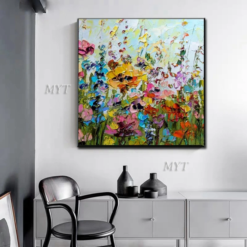 

Different Flowers Abstract Oil Painting Wall Art Home Decor Picture Modern Oil Painting On Canvas 100% Handpainted No Framed