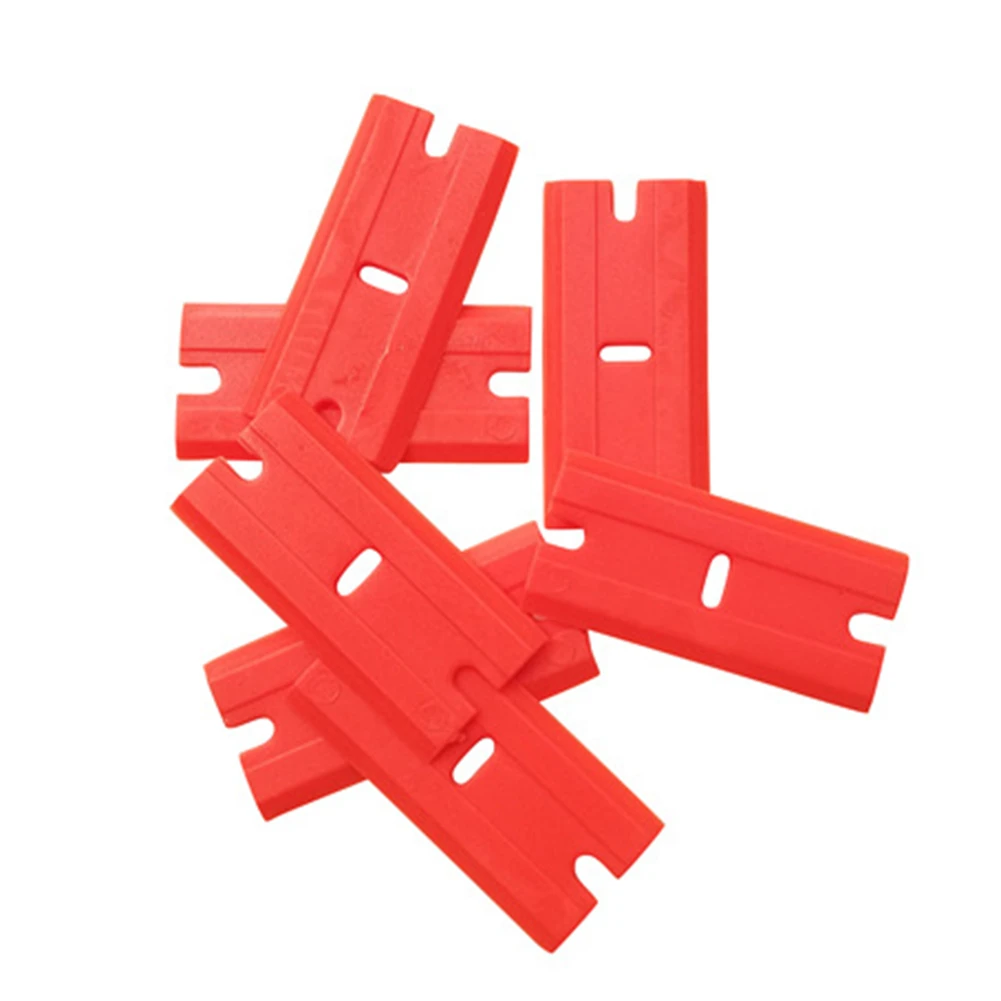 100pcs Car Wrap Sticker Squeegee Double Edged Plastic Razor Blade Fiber Wrapping Vinyl Window Glass Clean Scraper Carbon | Инструменты