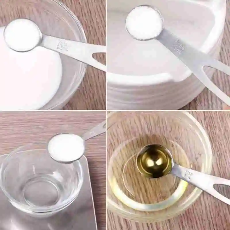 Набор из 5 стальных мерных ложек кухонный инструмент для выпечки мерная ложка