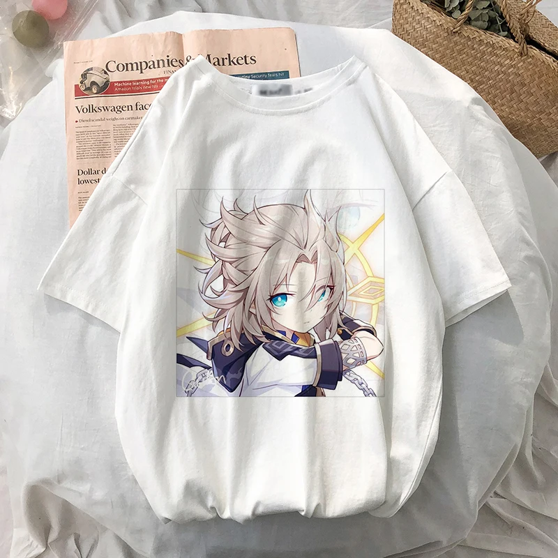 

Women T-Shirt Anime Games Genshin Impact Oversized T-Shirt Kawaii Graphic Short Sleeve T-shirts Female Harajuku Clothes Tops Tee