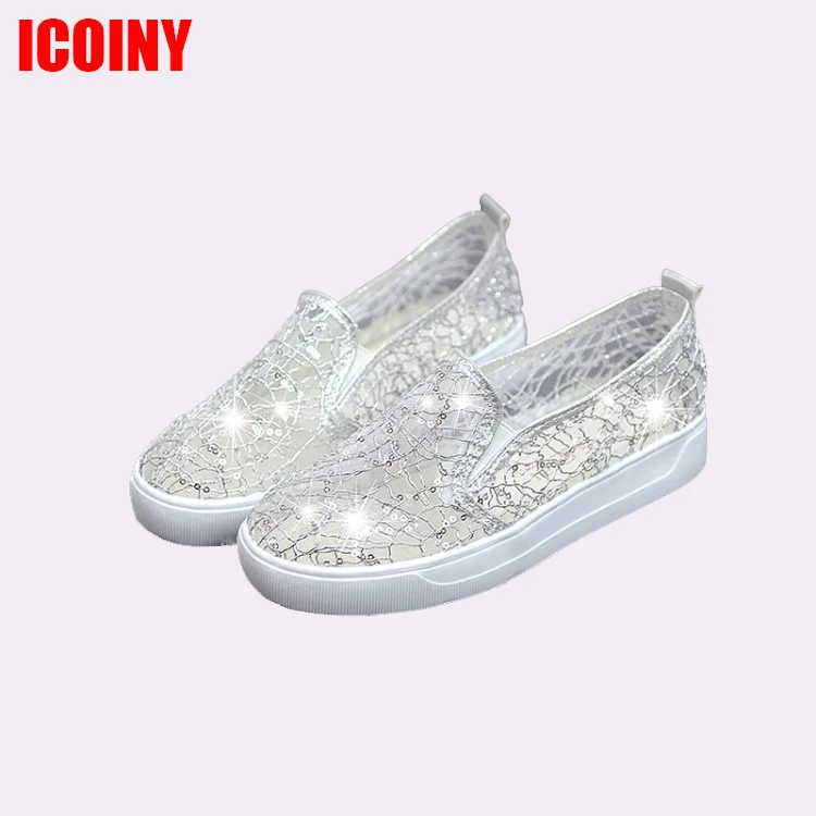 Летнее кружевное платье-стразы Лоферы 2020 Женские туфли-лодочки с фигурной