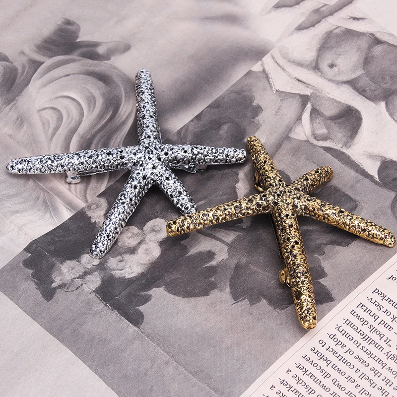 Фото Женская заколка для волос с морской звездой кораллового цвета Ювелирное