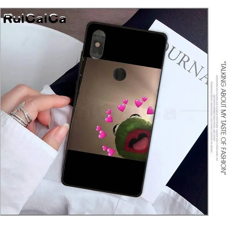 RuiCaiCa Kermit лягушка Забавный милый черный мягкий чехол для телефона из ТПУ Xiaomi 8 9 se 5X