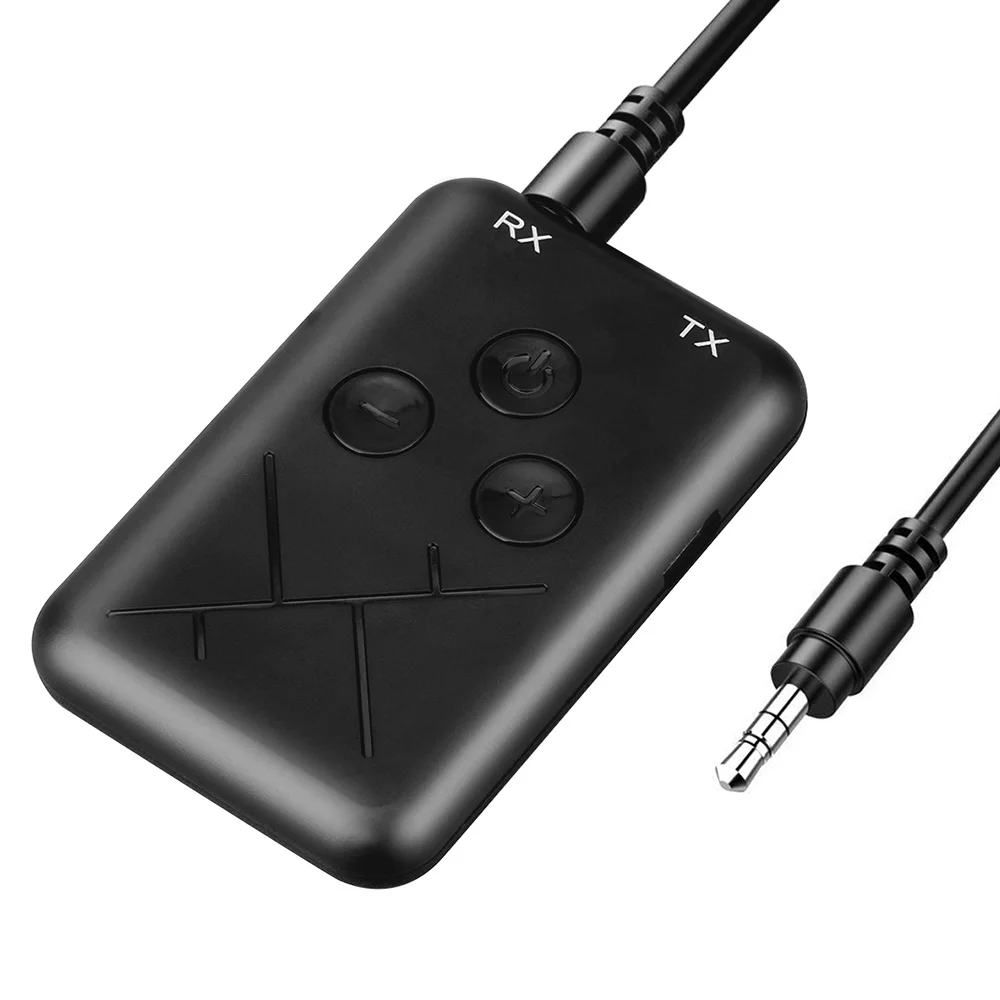 Черный 3,5 мм аудио беспроводной Bluetooth 4,2 передатчик приемник 2 в 1 адаптер стерео аудио для ТВ автомобиля динамик музыка - Цвет: Черный