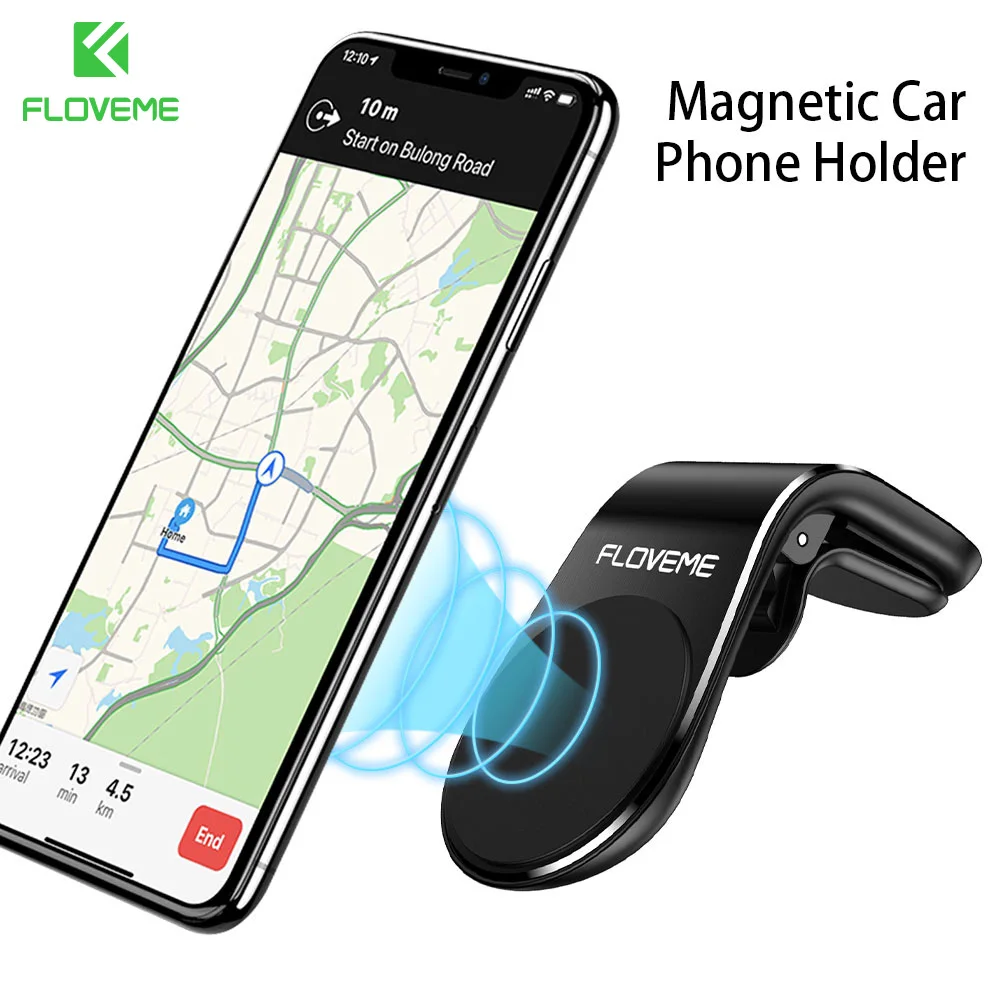 Автомобильный магнитный держатель для телефона с креплением на створки