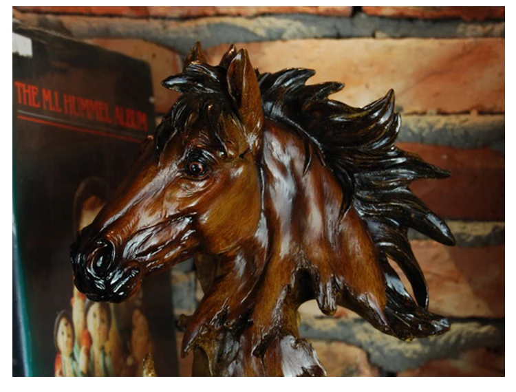 27CM LARGE TOP COOL ARTWORK HOME OFFICE ROOM CLUB BAR DECORATIVE ART ANIMAL HORSE HEAD BATTLE STEED ORNAMENT SCULPTURE | Дом и сад