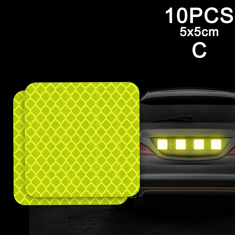 

10pcs Car Door Sticker Decal Warning Tape Reflective Sticker Reflective Strip