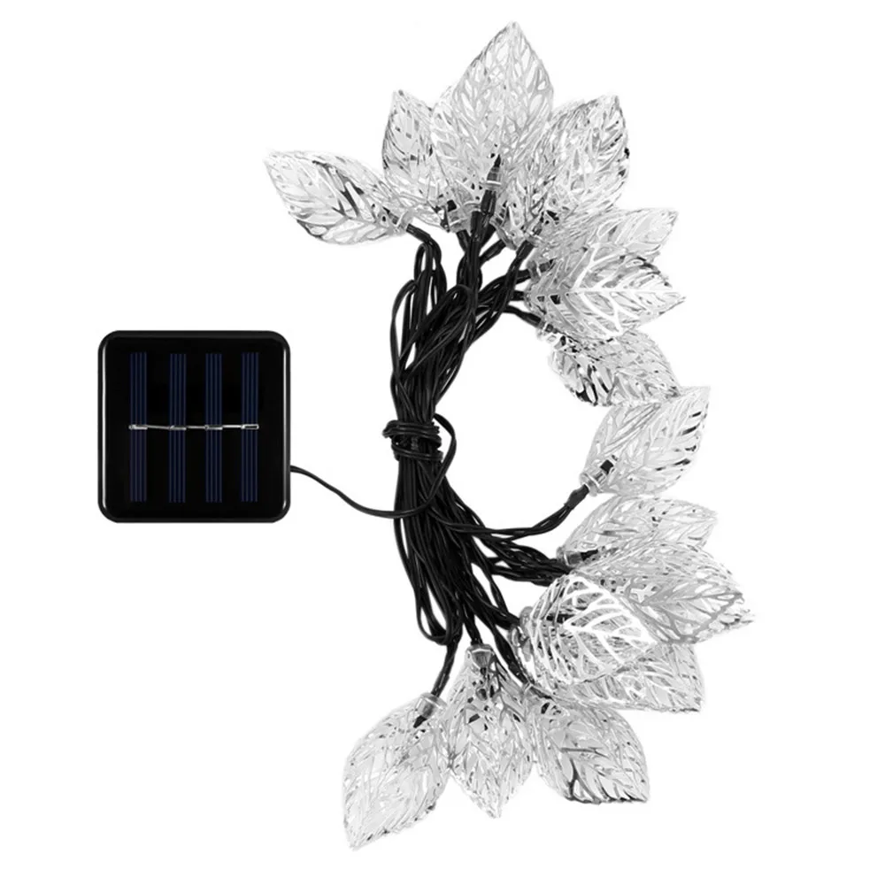 

20LED Solar Light Fairy String Light Outdoor/Indoor Waterproof For Christmas Party Garden Room Iron Art Leaf Decor String Light