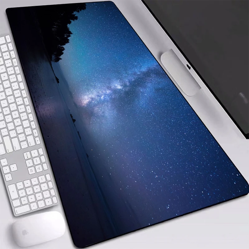

Big Mouse Pad Night Sky Stars HD Wallpaper Natural Anti-slip Rubber Desk Mat for Keyboard Pad Game Gamer Play Mat 900x400mm