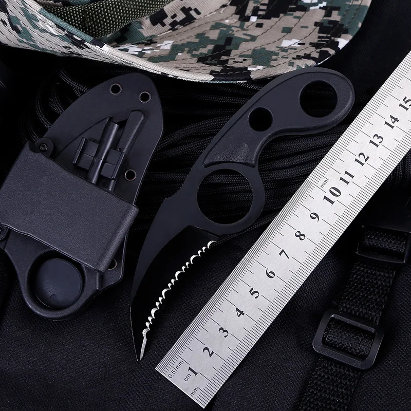 Уличный нож для защиты коготь цельный зуб лезвие резки пилочка спасательный