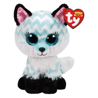 15cm ty beanie atlas glittery blue eyes and long eyelashes fox cute soft plush animal doll toy decor kids birthday gift
