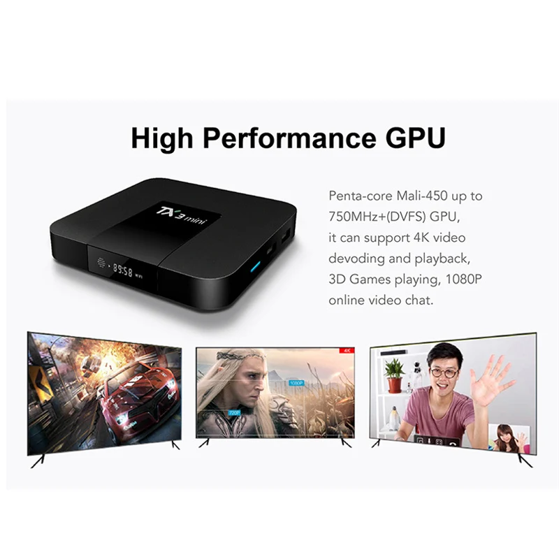 TX3 Мини Android 7 1 tv Box Smart H2.65 IP 4K телеприставка ТВ коробка Мультимедийный