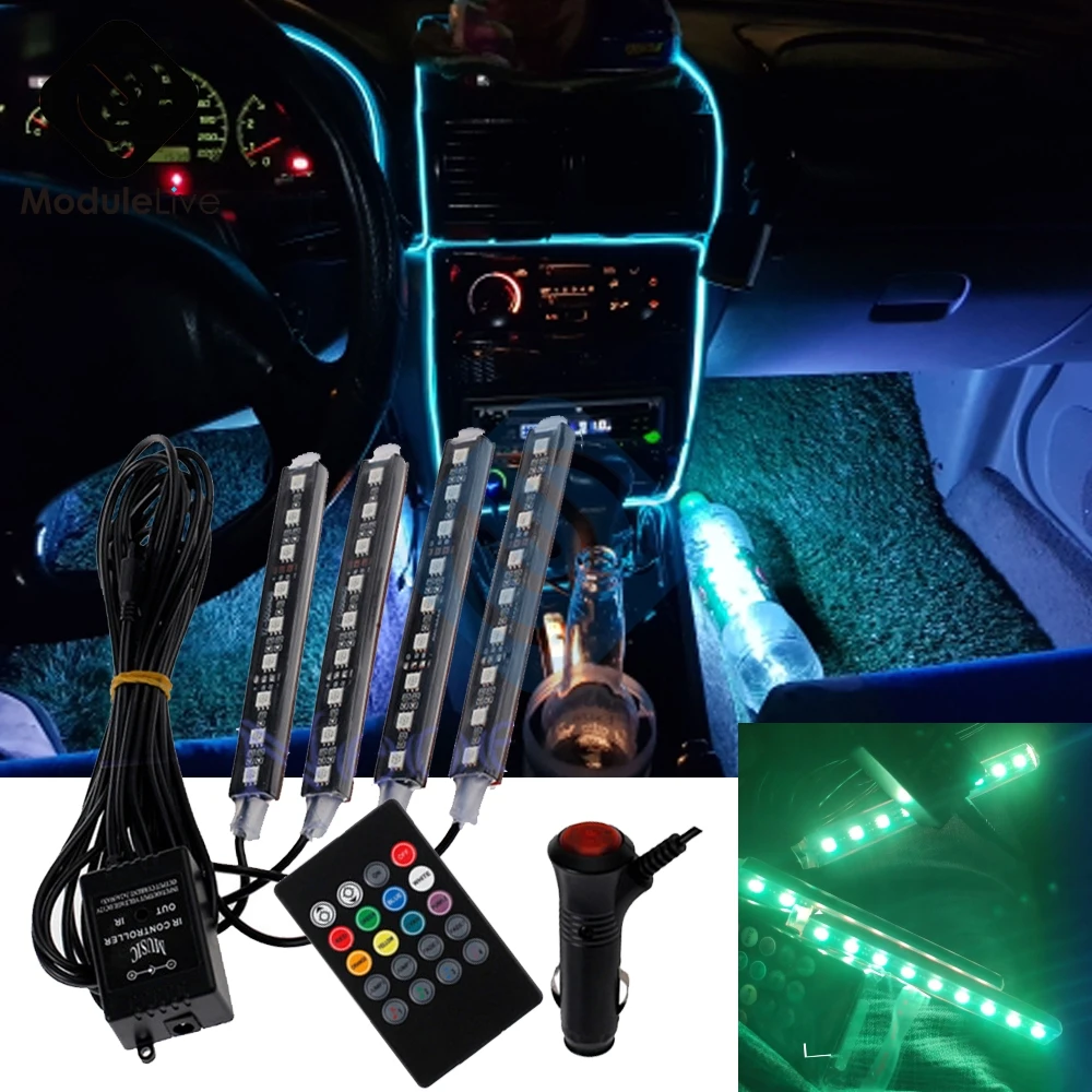 

Atmosphere LED RGB Strip for Interior Decoration LED Foot Light Ambient Lamp With USB Wireless Remote Music Control