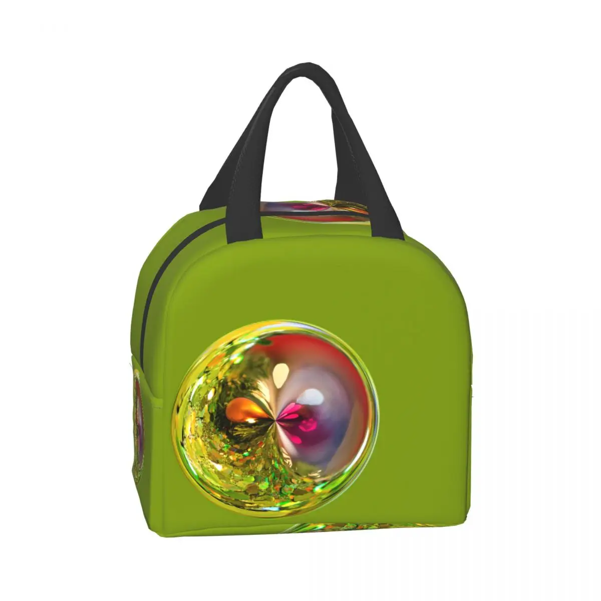 

Рождественская лампочка, зеленое украшение, счастливая унисекс сумка для ланча