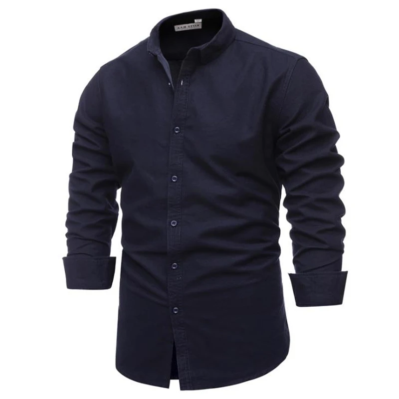 

High Quality Men Oxford Shirt 100% Cotton Long Sleeve Casual Business Shirt Solid Color Slim Fit Male Blouse Spring Autumn